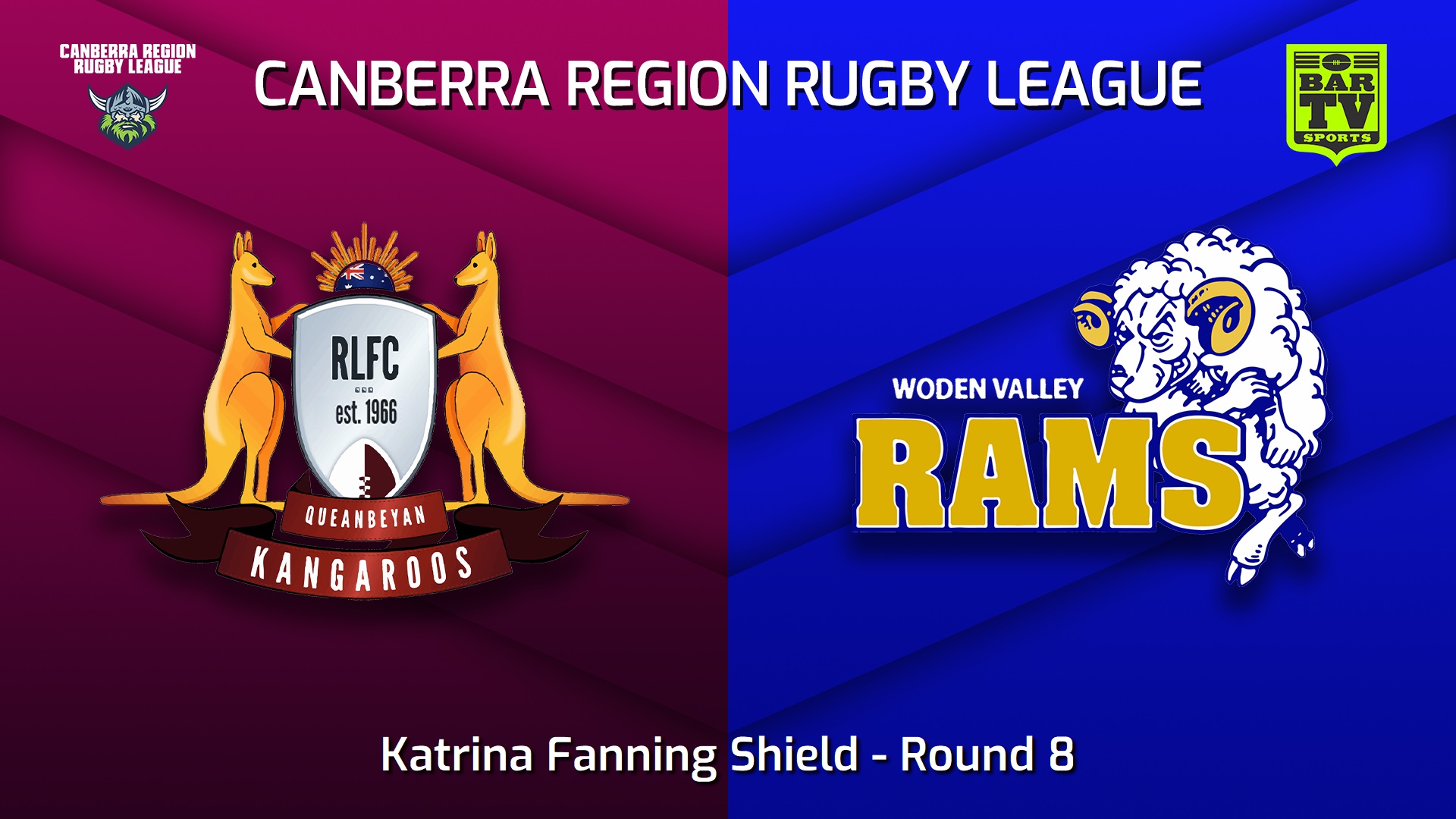 230702-Canberra Round 8 - Katrina Fanning Shield - Queanbeyan Kangaroos v Woden Valley Rams Slate Image