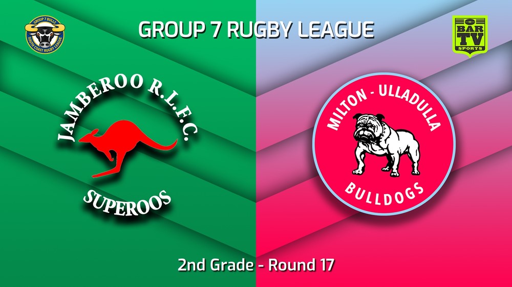 230812-South Coast Round 17 - 2nd Grade - Jamberoo Superoos v Milton-Ulladulla Bulldogs Minigame Slate Image