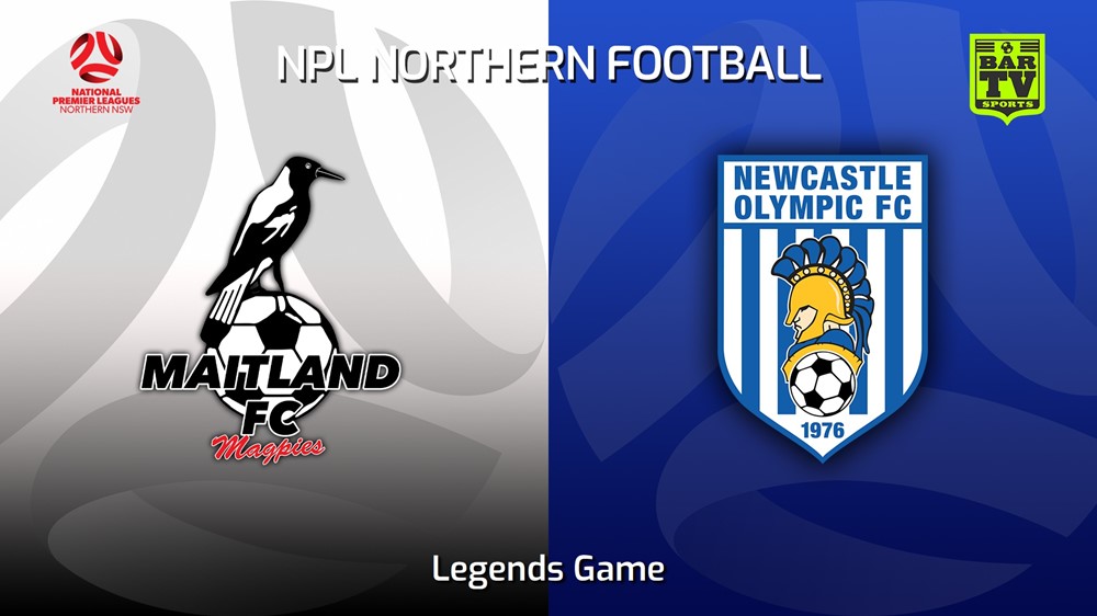 230805-NNSW NPLM Legends Game - Maitland FC v Newcastle Olympic Slate Image