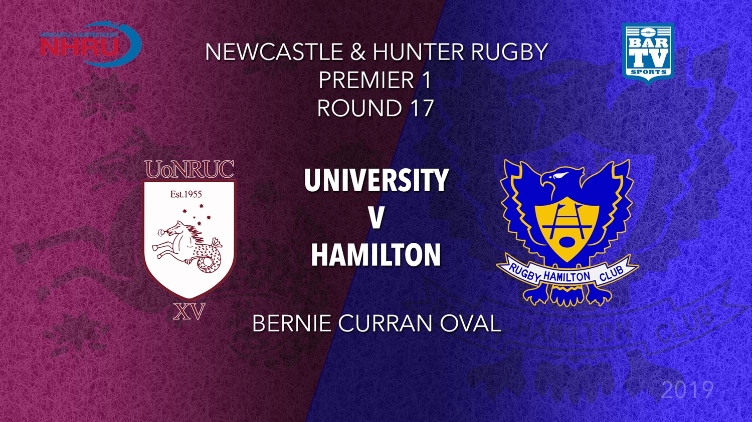 NHRU Round 17 - Premier 1 - University Of Newcastle v Hamilton Hawks Minigame Slate Image