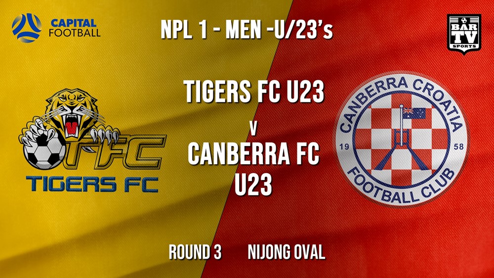 NPL1 Men - U23 - Capital Football  Round 3 - Tigers FC U23 v Canberra FC U23 Slate Image