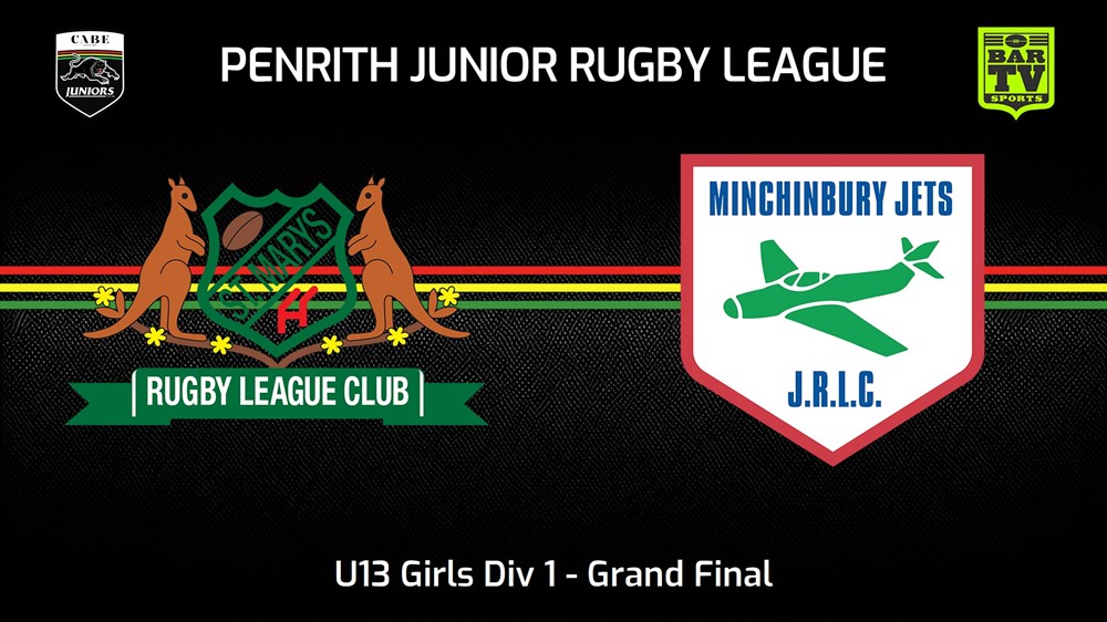 230826-Penrith & District Junior Rugby League Grand Final - U13 Girls Div 1 - St Marys v Minchinbury Slate Image
