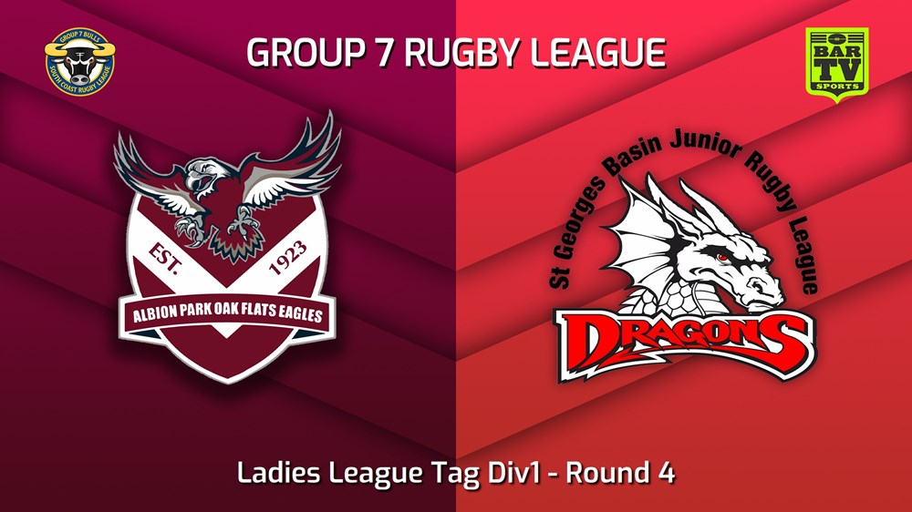 230423-South Coast Round 4 - Ladies League Tag Div1 - Albion Park Oak Flats Eagles v St Georges Basin Dragons Minigame Slate Image