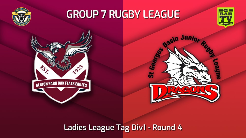 230423-South Coast Round 4 - Ladies League Tag Div1 - Albion Park Oak Flats Eagles v St Georges Basin Dragons Slate Image