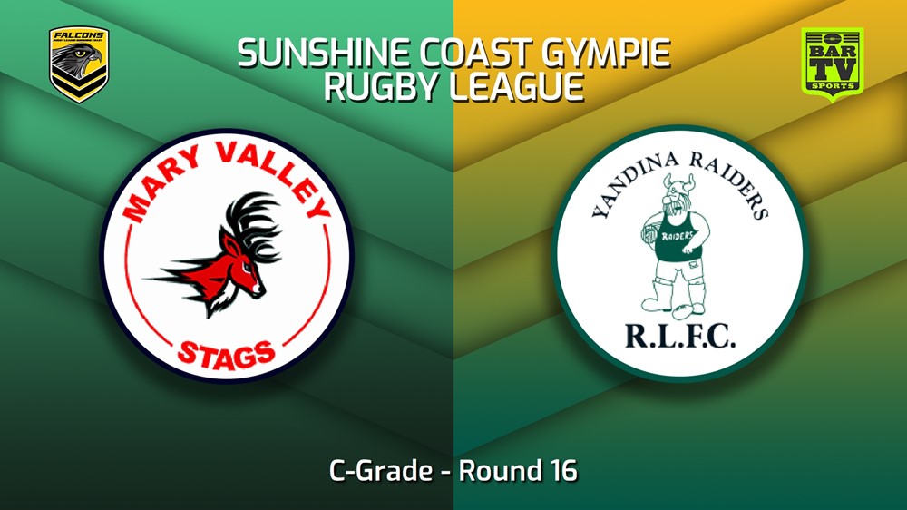 230805-Sunshine Coast RL Round 16 - C-Grade - Mary Valley Stags v Yandina Raiders Minigame Slate Image
