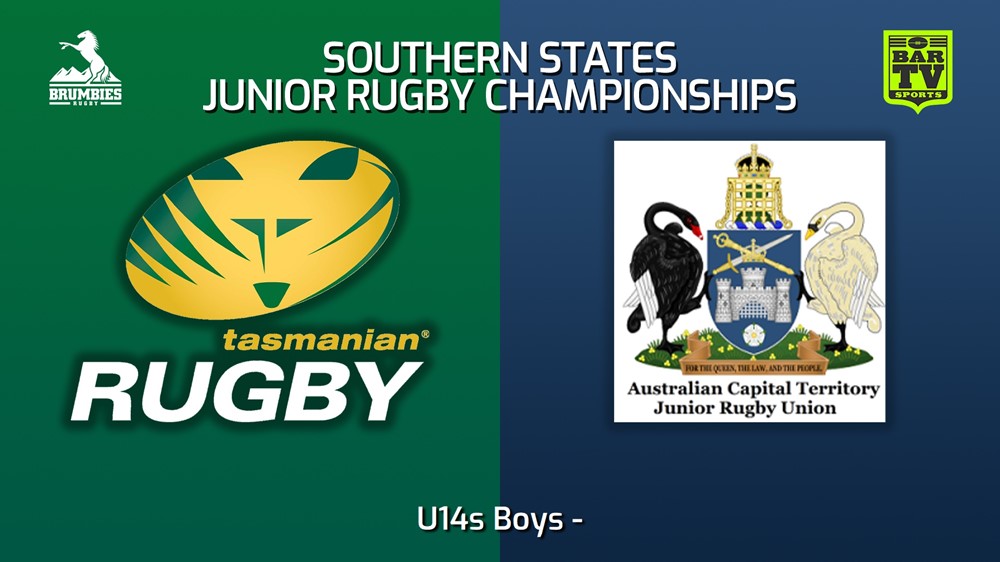 230711-Southern States Junior Rugby Championships U14s Boys - Tasmania v ACTJRU Minigame Slate Image