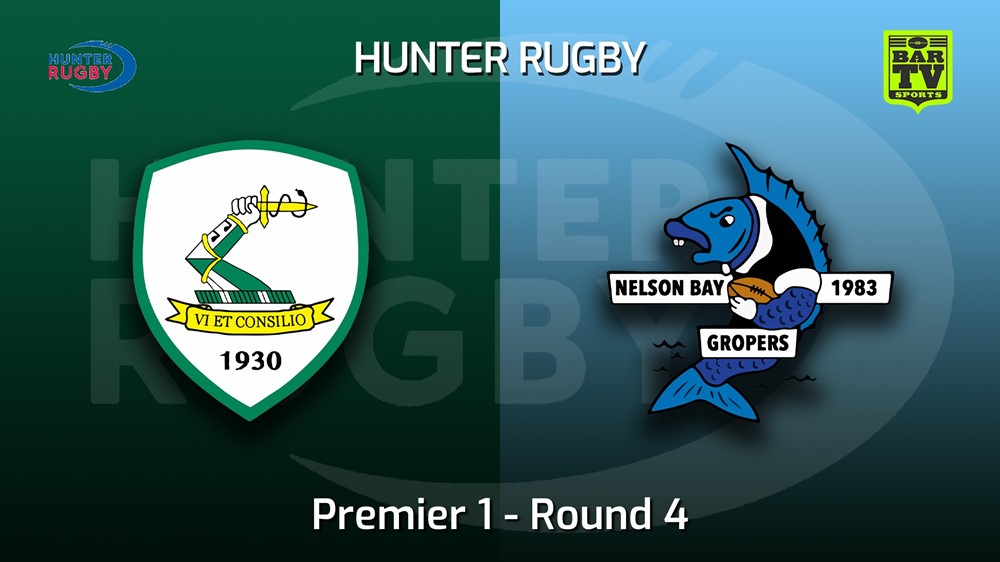 MINI GAME: Hunter Rugby Round 4 - Premier 1 - Merewether Carlton v Nelson Bay Gropers Slate Image