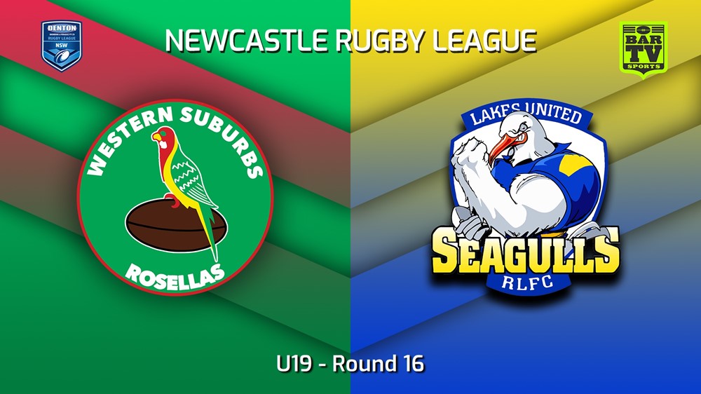 230722-Newcastle RL Round 16 - U19 - Western Suburbs Rosellas v Lakes United Seagulls Slate Image