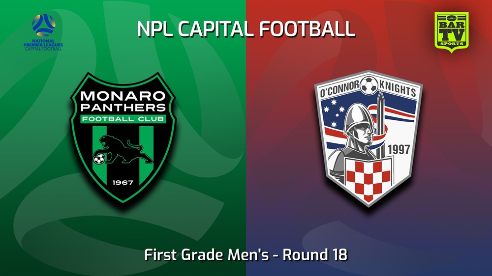 230812-Capital NPL Round 18 - Monaro Panthers v O'Connor Knights SC Minigame Slate Image