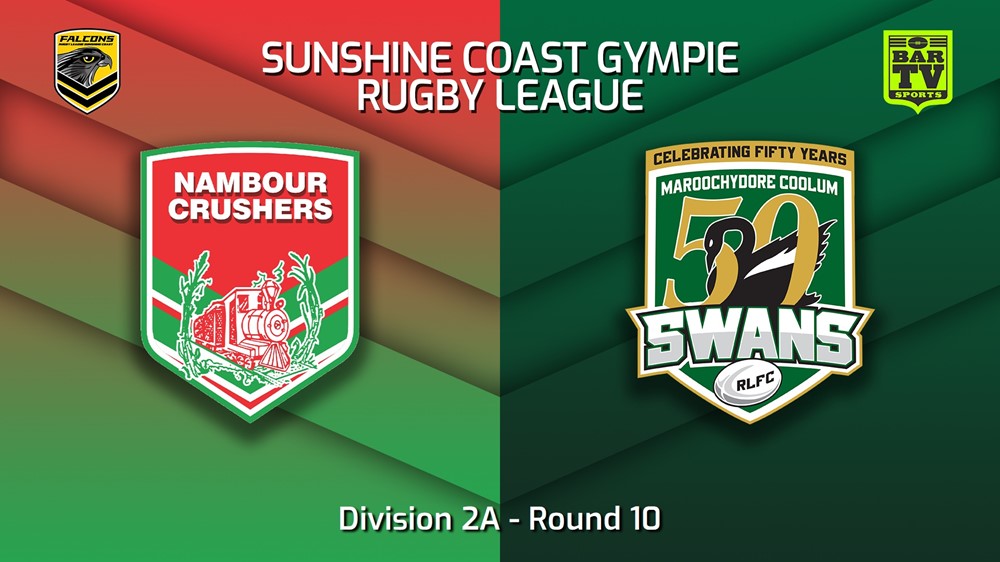 MINI GAME: Sunshine Coast RL Round 10 - Division 2A - Nambour Crushers v Maroochydore Swans Slate Image