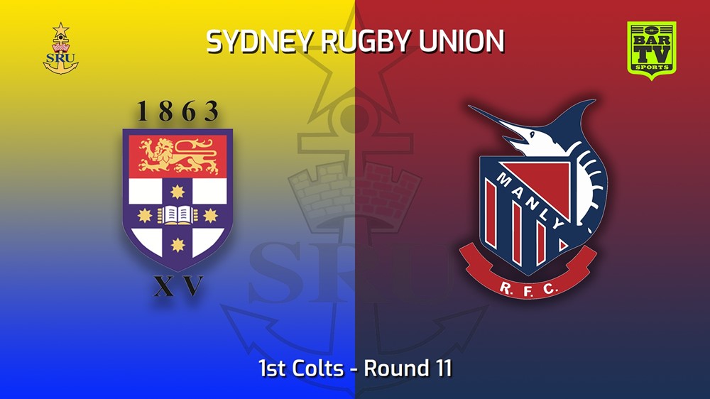 MINI GAME: Sydney Rugby Union Round 11 - 1st Colts - Sydney University v Manly Slate Image