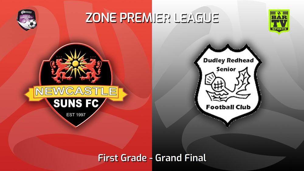 220916-Newcastle Zone Premier League Grand Final - 1st Grade - Newcastle Suns FC v Dudley Redhead United SFC Minigame Slate Image