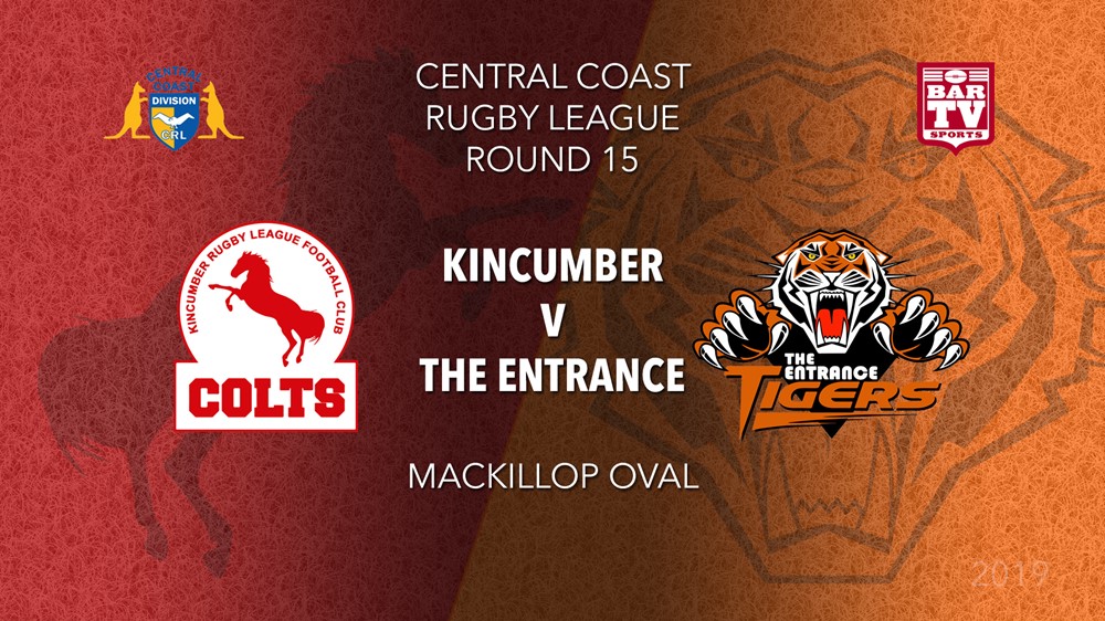 CCRL Round 15 - 1st Grade - Kincumber Colts v The Entrance Tigers Slate Image
