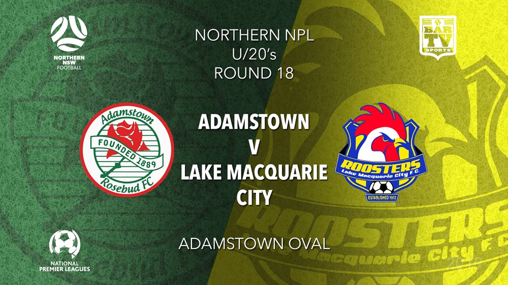 NPL Youth - Northern NSW Round 18 - Adamstown Rosebud FC U20 v Lake Macquarie City FC U20 Slate Image