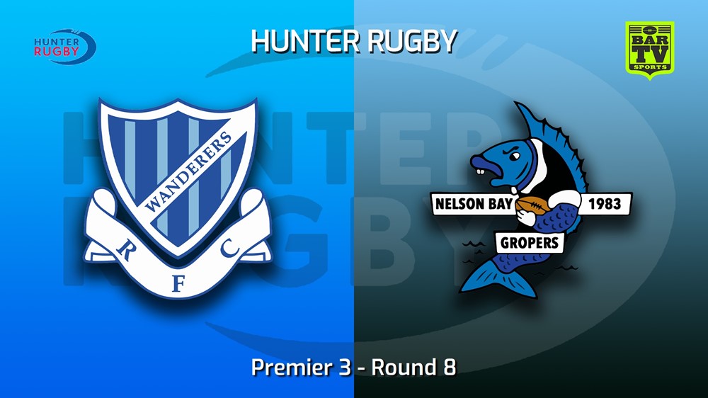 MINI GAME: Hunter Rugby Round 8 - Premier 3 - Wanderers v Nelson Bay Gropers Slate Image