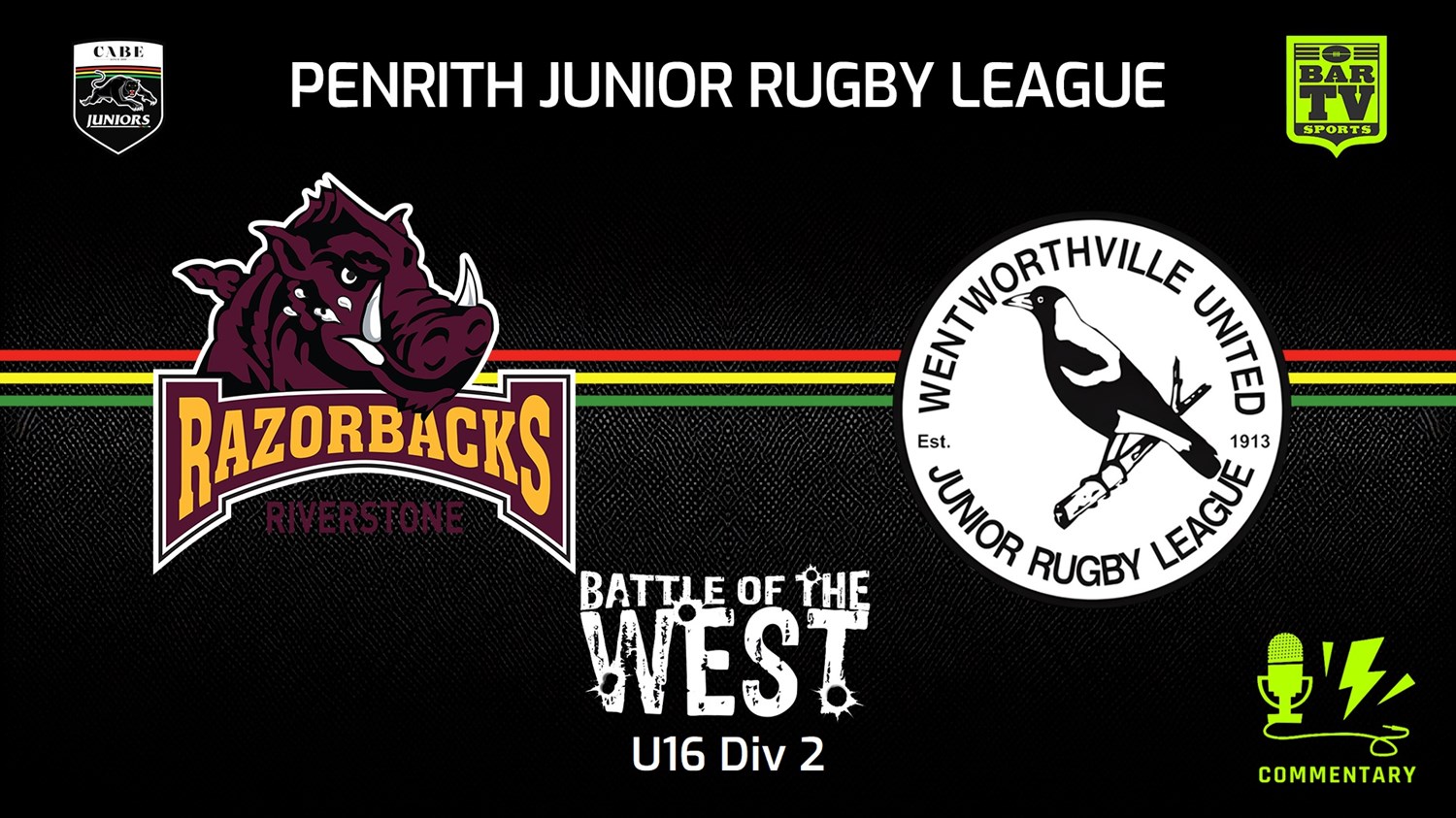 240914-video-Penrith & District Junior Rugby League Battle Of The West - U16 Div 2 - Riverstone Razorbacks v Wentworthville United Slate Image