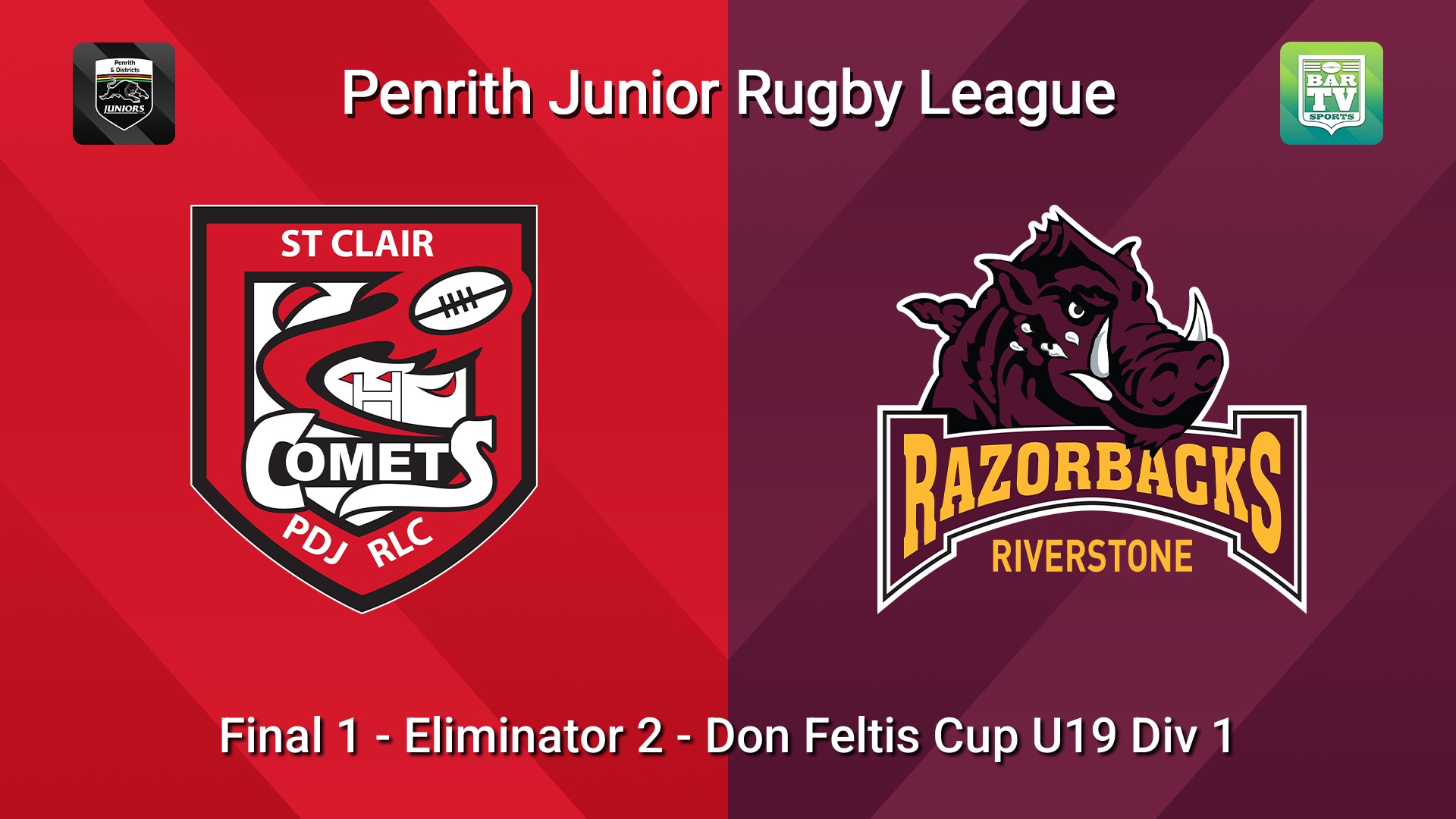 260823-video-Penrith & District Junior Rugby League Final 1 - Eliminator 2 - Don Feltis Cup U19 Div 1 - St Clair v Riverstone Slate Image