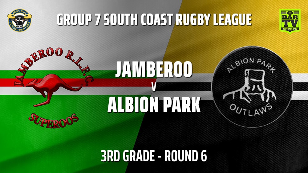 210522-Group 7 RL Round 6 - 3rd Grade - Jamberoo v Albion Park Outlaws Minigame Slate Image