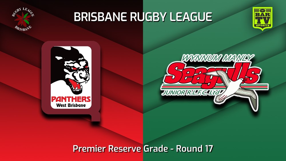 230805-BRL Round 17 - Premier Reserve Grade - West Brisbane Panthers v Wynnum Manly Seagulls Juniors Minigame Slate Image