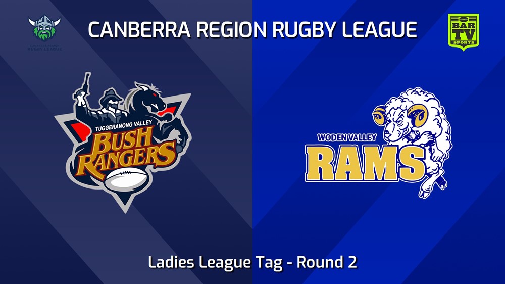 240413-Canberra Round 2 - Ladies League Tag - Tuggeranong Bushrangers v Woden Valley Rams Minigame Slate Image