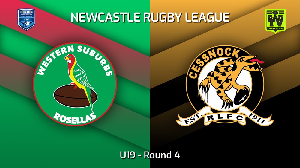 230415-Newcastle RL Round 4 - U19 - Western Suburbs Rosellas v Cessnock Goannas Slate Image
