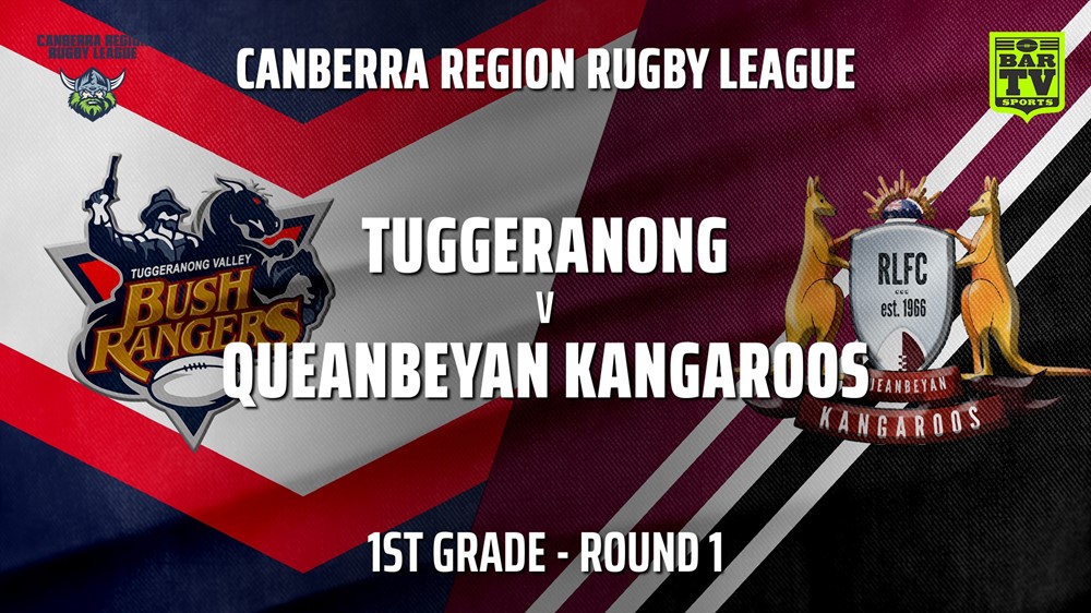 CRRL Round 1 - 1st Grade - Tuggeranong Bushrangers v Queanbeyan Kangaroos Slate Image
