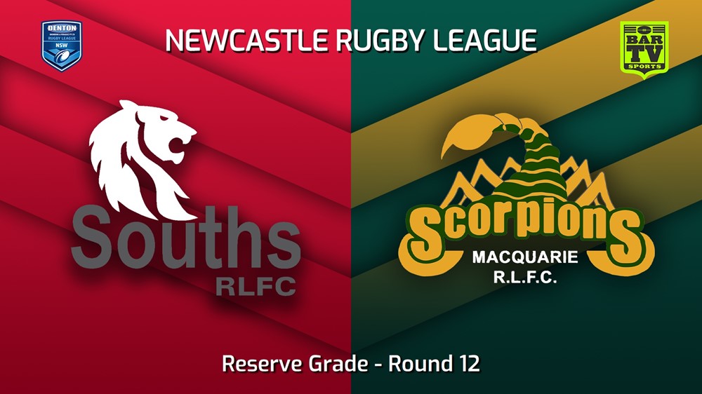 230618-Newcastle RL Round 12 - Reserve Grade - South Newcastle Lions v Macquarie Scorpions Minigame Slate Image