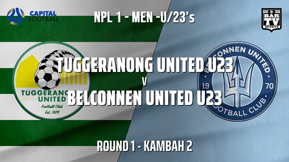 NPL1 Men - U23 - Capital Football  Round 1 - Tuggeranong United U23 v Belconnen United U23 Slate Image
