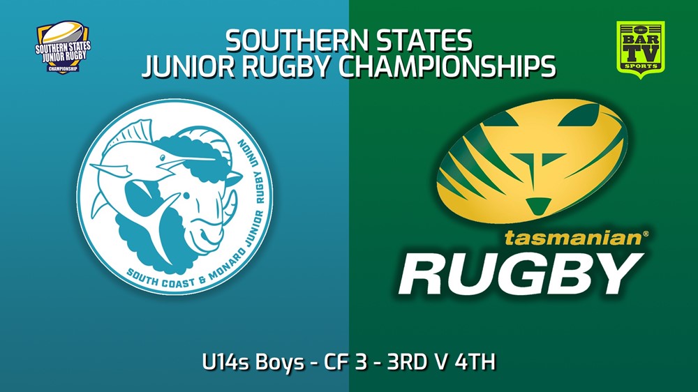 230712-Southern States Junior Rugby Championships CF 3 - 3RD V 4TH - U14s Boys - South Coast-Monaro v Tasmania Slate Image