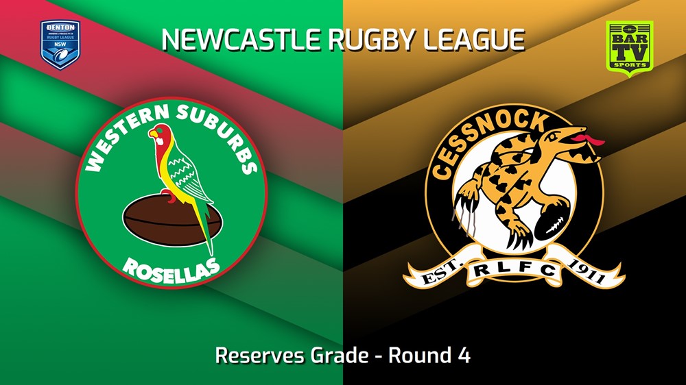 230415-Newcastle RL Round 4 - Reserves Grade - Western Suburbs Rosellas v Cessnock Goannas Slate Image
