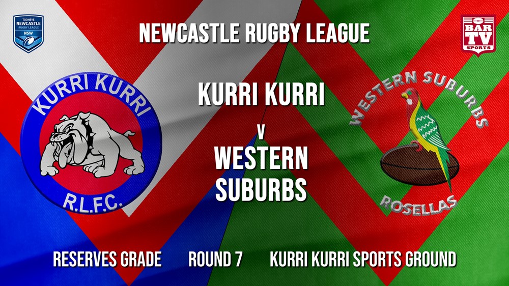 Newcastle Rugby League Round 7 - Reserves Grade - Kurri Kurri Bulldogs v Western Suburbs Rosellas Slate Image