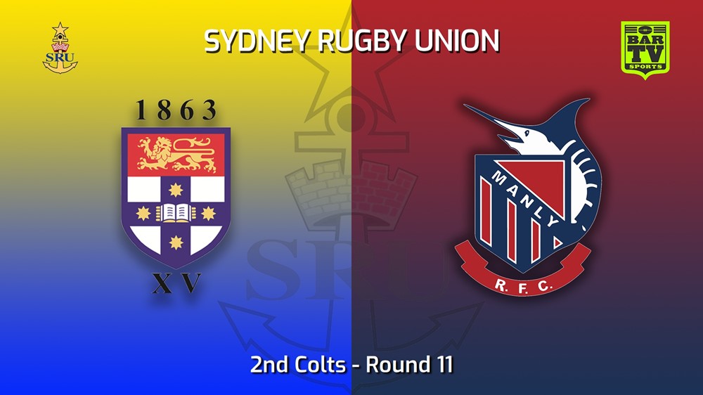 MINI GAME: Sydney Rugby Union Round 11 - 2nd Colts - Sydney University v Manly Slate Image
