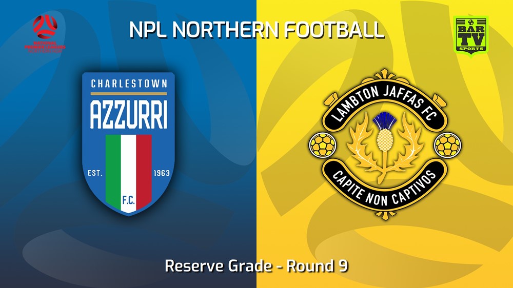 230430-NNSW NPLM Res Round 9 - Charlestown Azzurri FC Res v Lambton Jaffas FC Res Slate Image