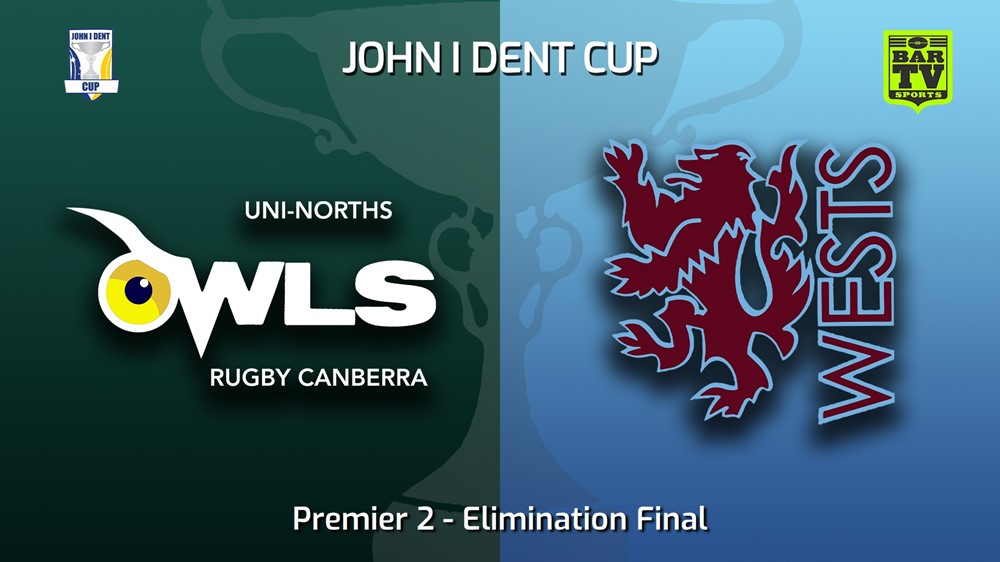 220828-John I Dent (ACT) Elimination Final - Premier 2 - UNI-Norths v Wests Lions Slate Image