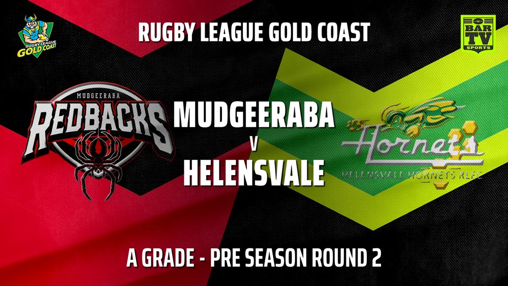 RLGC Pre Season Round 2 - A Grade - Mudgeeraba Redbacks v Helensvale Hornets Slate Image