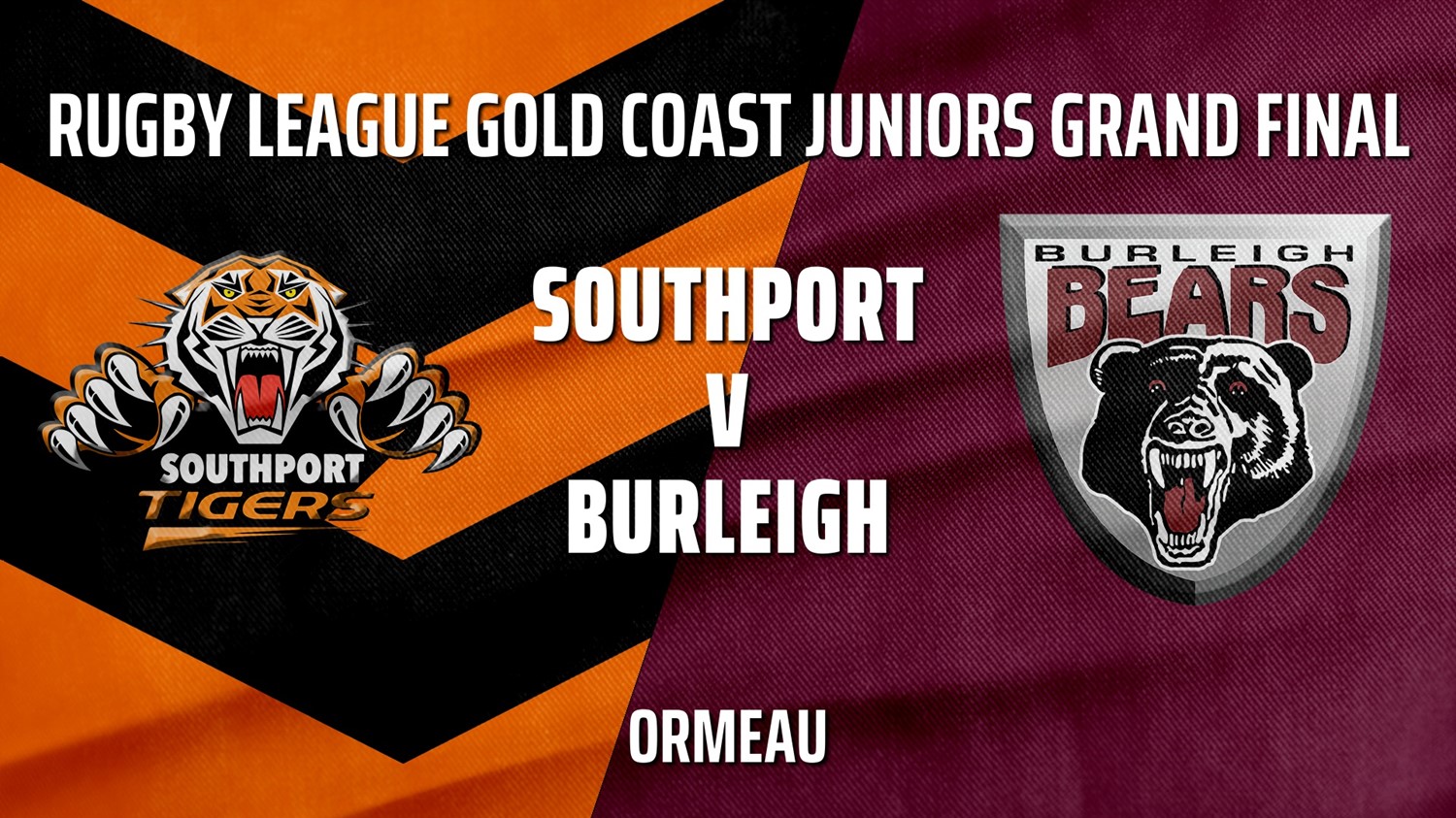 210925-Rugby League Gold Coast Juniors U13 Division 1 Grand Final - Southport Tigers v Burleigh Bears Juniors Slate Image