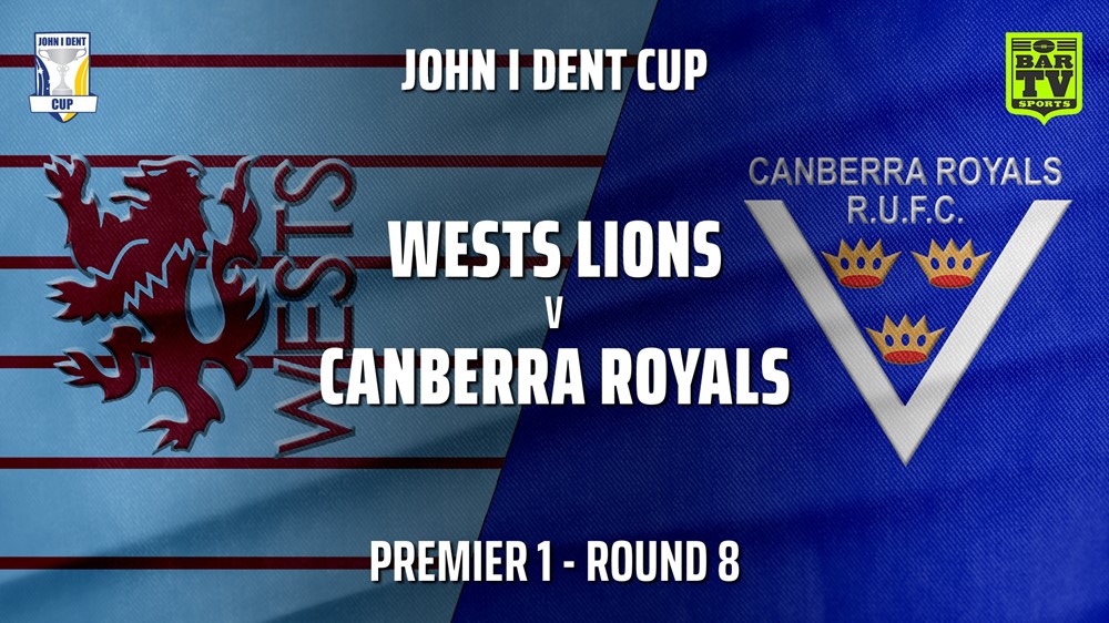MINI GAME: John I Dent (ACT) Round 8 - Premier 1 - Wests Lions v Canberra Royals Slate Image