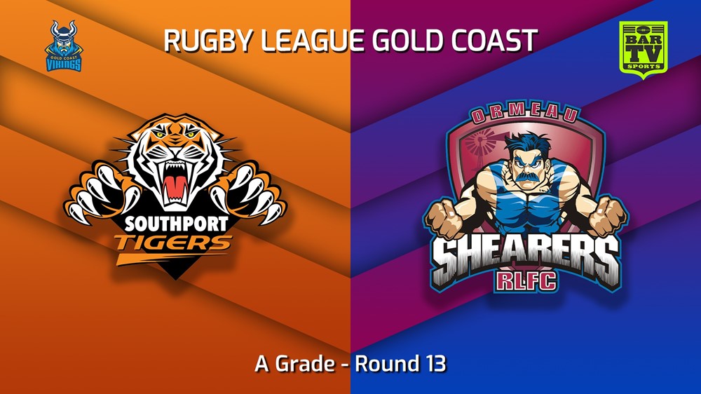 220710-Gold Coast Round 13 - A Grade - Southport Tigers v Ormeau Shearers Minigame Slate Image
