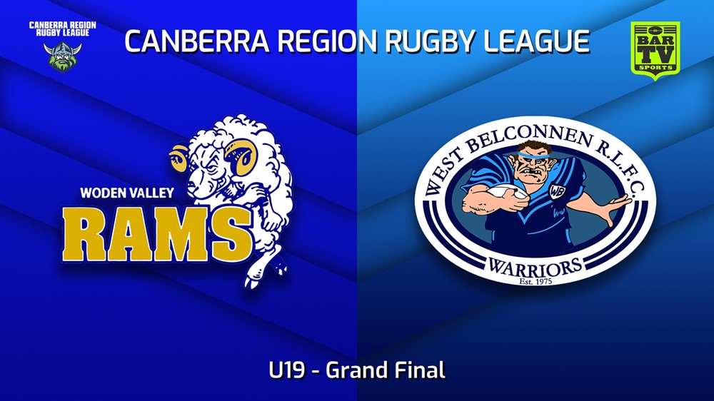 230917-Canberra Grand Final - U19 - Woden Valley Rams v West Belconnen Warriors Minigame Slate Image