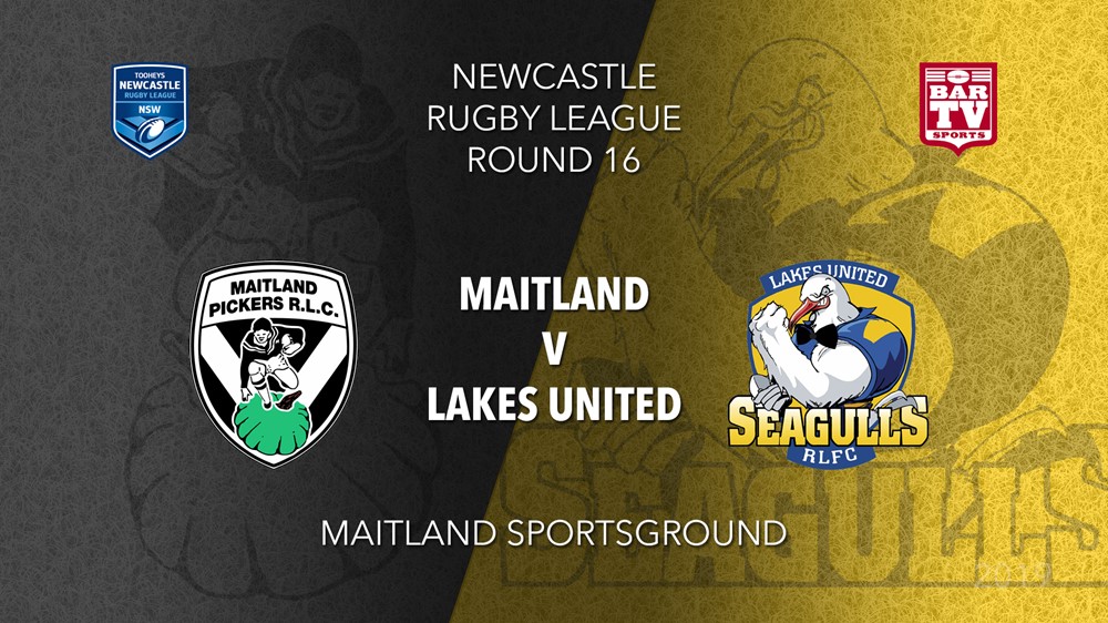 Newcastle Rugby League Round 16 - 1st Grade - Maitland Pickers v Lakes United Slate Image