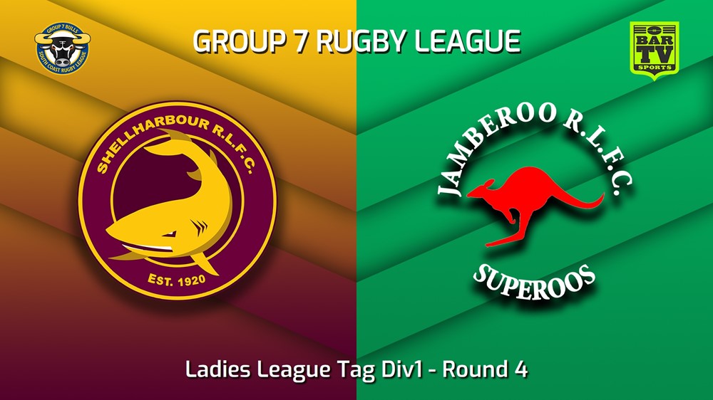 230423-South Coast Round 4 - Ladies League Tag Div1 - Shellharbour Sharks v Jamberoo Superoos Slate Image