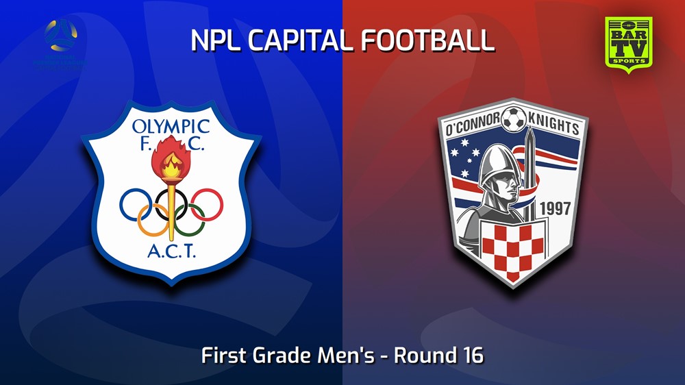 230729-Capital NPL Round 16 - Canberra Olympic FC v O'Connor Knights SC Minigame Slate Image