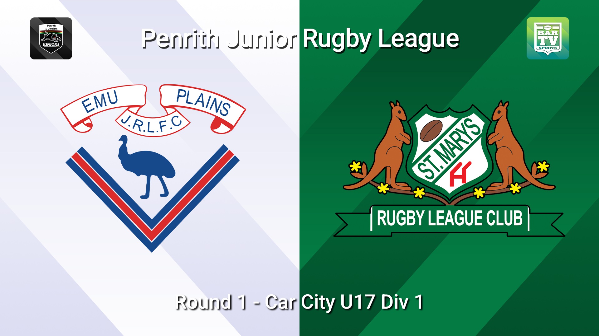 260418-video-Penrith & District Junior Rugby League Round 1 - Car City U17 Div 1 - Emu Plains v St Marys Slate Image