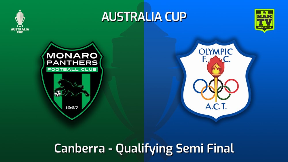 MINI GAME: Australia Cup Qualifying Canberra Qualifying Semi Final - Monaro Panthers v Canberra Olympic FC Slate Image
