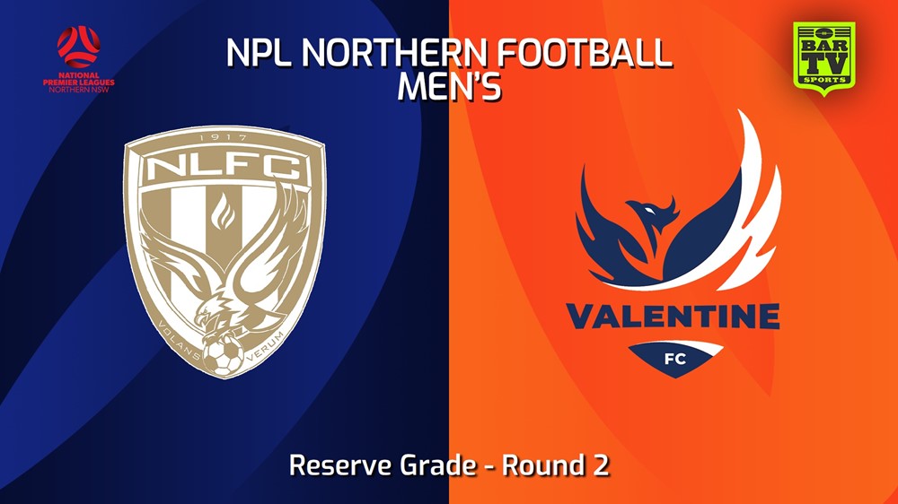 240302-NNSW NPLM Res Round 2 - New Lambton FC Res v Valentine Phoenix FC Res Slate Image