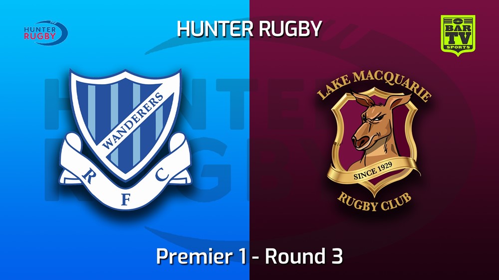MINI GAME: Hunter Rugby Round 3 - Premier 1 - Wanderers v Lake Macquarie Slate Image