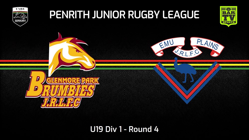 240505-video-Penrith & District Junior Rugby League Round 4 - U19 Div 1 - Glenmore Park Brumbies v Emu Plains RLFC Minigame Slate Image