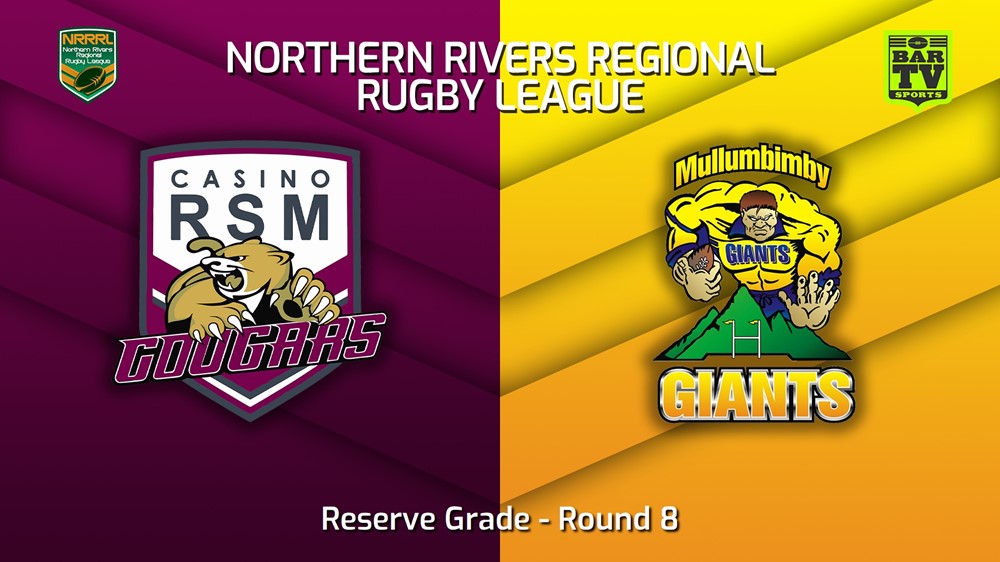 220619-Northern Rivers Round 8 - Reserve Grade - Casino RSM Cougars v Mullumbimby Giants Slate Image
