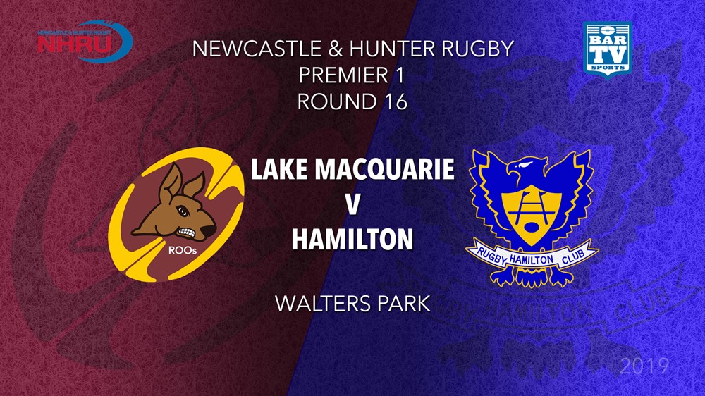 NHRU Round 16 - Premier 1 - Lake Macquarie v Hamilton Hawks Slate Image