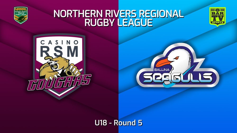 MINI GAME: Northern Rivers Round 5 - U18 - Casino RSM Cougars v Ballina Seagulls Slate Image